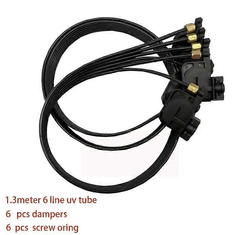 1.3m  uv ink tube hose pipe pipe line  6 color  with uv square small damper screw nuts oring  for for Epson R330 R290 T50 L800