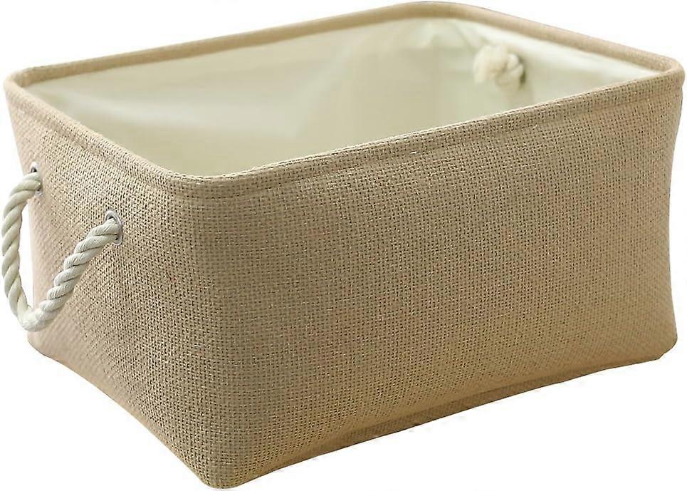 Rectangular Small Storage Basket - Fabric Storage Bin Organizer with Handles for Clothes Storage