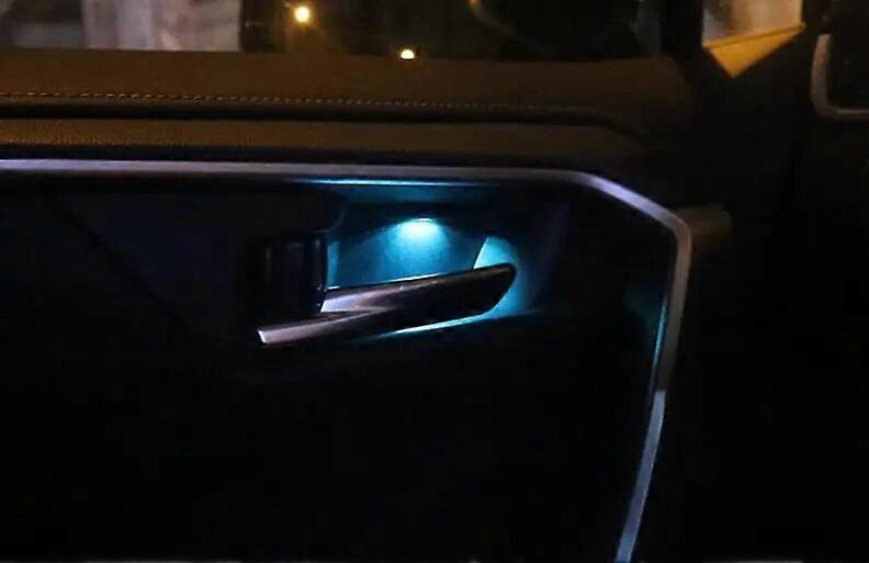 Araba LED Kapı Kase Kolçak Atmosfer Işık İç Işıklar Dekorasyon Kapı Kase Kolu Işık Toyota RAV4 2019 2020 2021 5