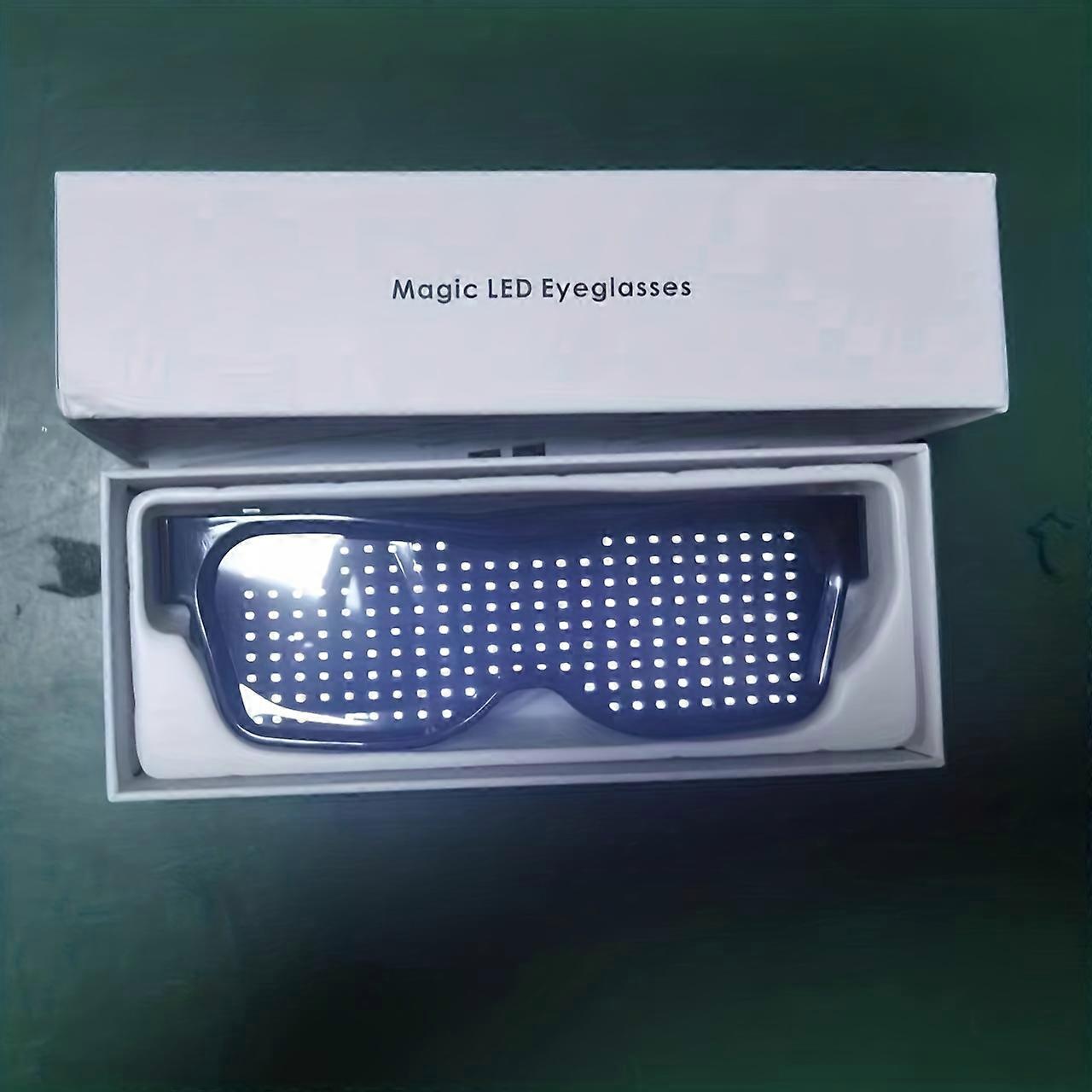 1pc Men's LED Glasses, Wireless APP Connected LED Display Smart Glasses, USB Rechargeable DIY Funky Eyeglasses For Party Club, DJ Halloween Christmas