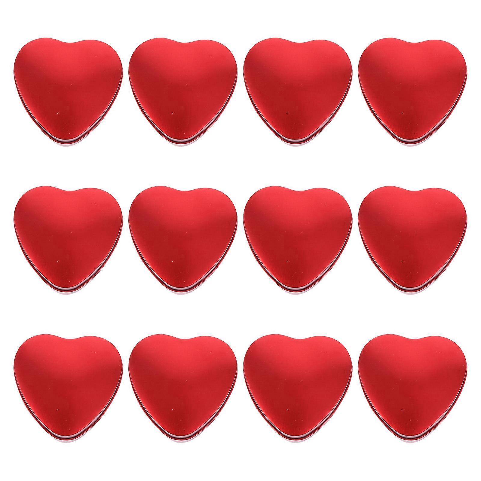 12Pcs Heart Shaped Candy Box Decorative Gift Packing Box Wedding Present Box