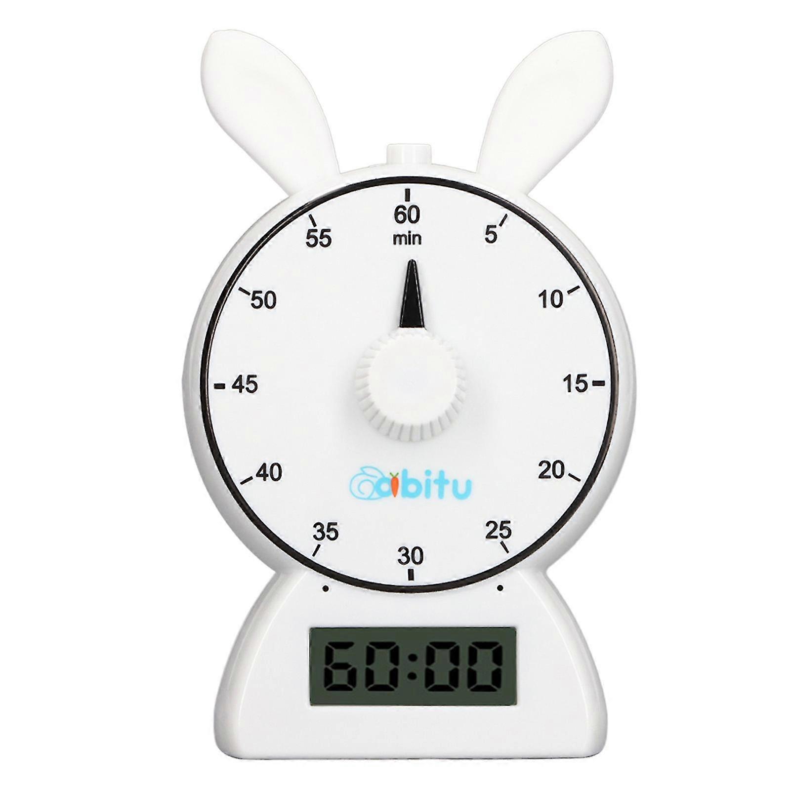 Kids Visual Timer for Home and School - Countdown Timer for Cooking Study - White