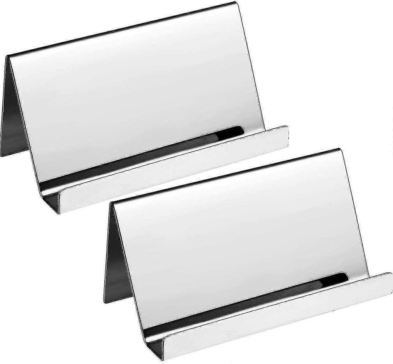 2Pcs στάση επίδειξης επιτραπέζιων στάσεων επαγγελματικών καρτών ανοξείδωτου