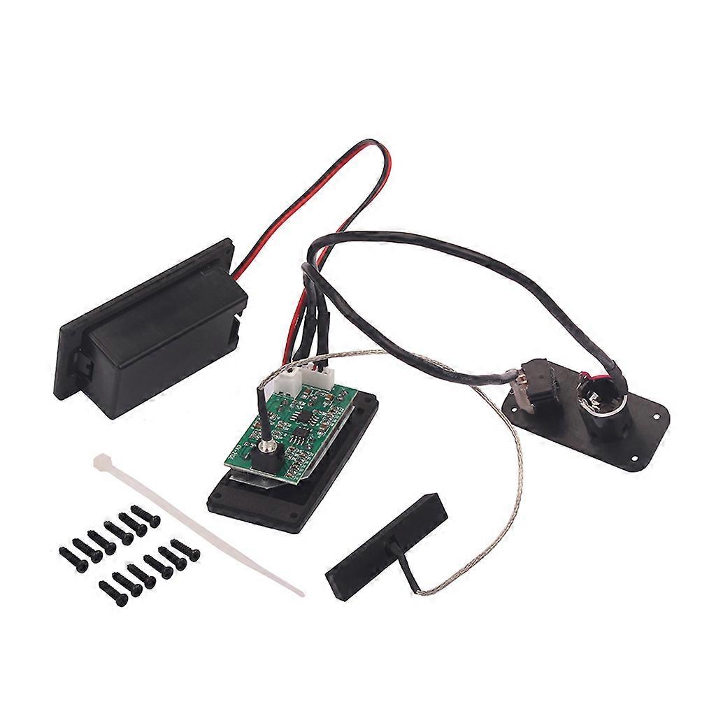 1 Set Electric Violin Fiddle Silent EQ Piezo Pickup Preamp String Instrument Parts Black