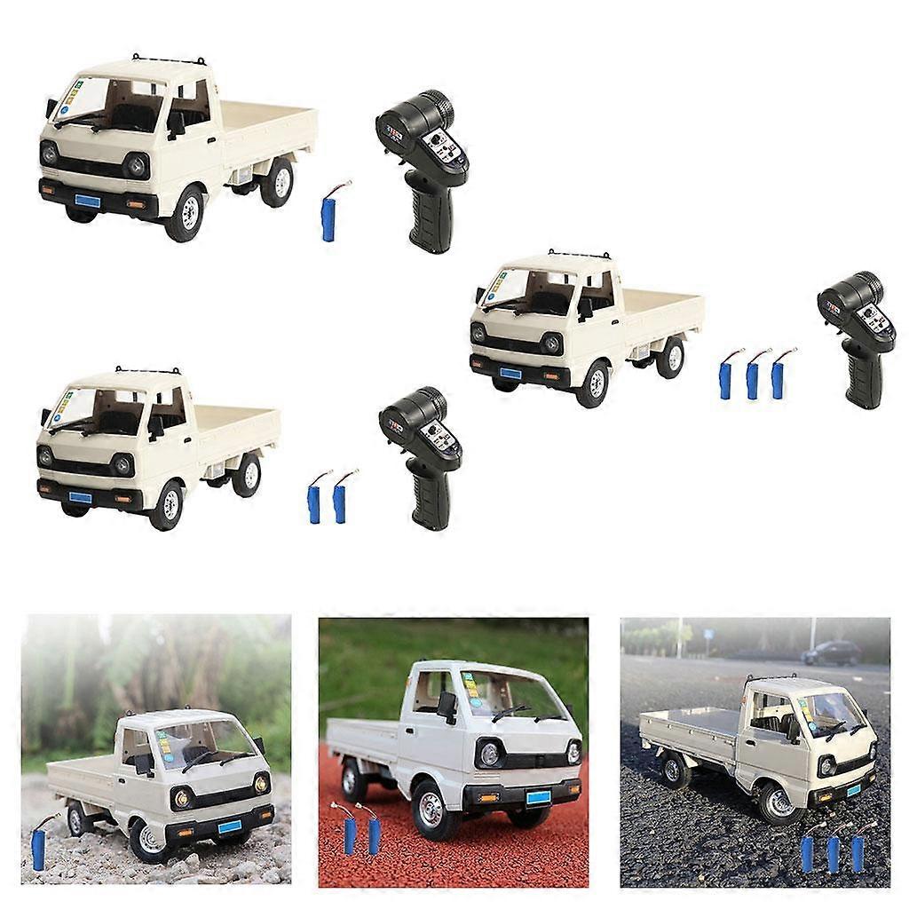 2xWPL D12 Mini RC Truck 1:16 Simulation RC Voiture LED Lumière 1 Pièce Batterie