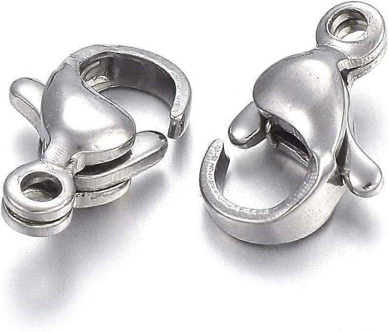 Tarnish Resistant 304 Stainless Steel Lobster Claw Clasps Parrot Trigger Clasps Stainless Steel Color 10x6.5x3.5mm Hole: 1mm DIY