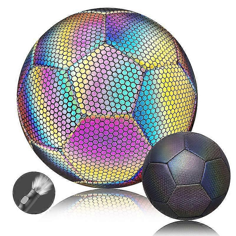 Reflective Soccer Ball Luminous Night Glow Footballs For Student Training
