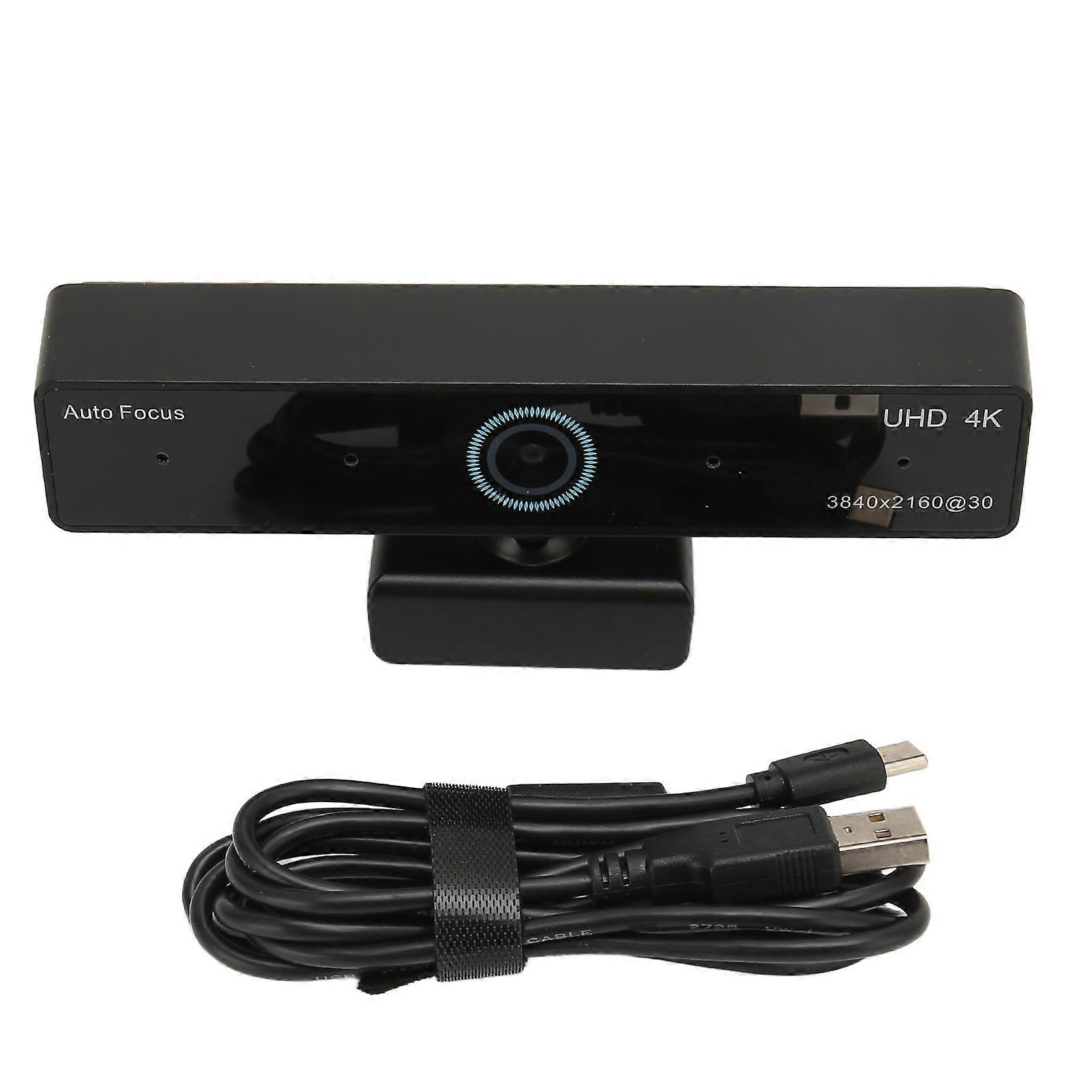 4K 30fps Webcam 11MP Rotate Freely 360 Degrees Horizontally Autofocus Camera with Conference Microphone