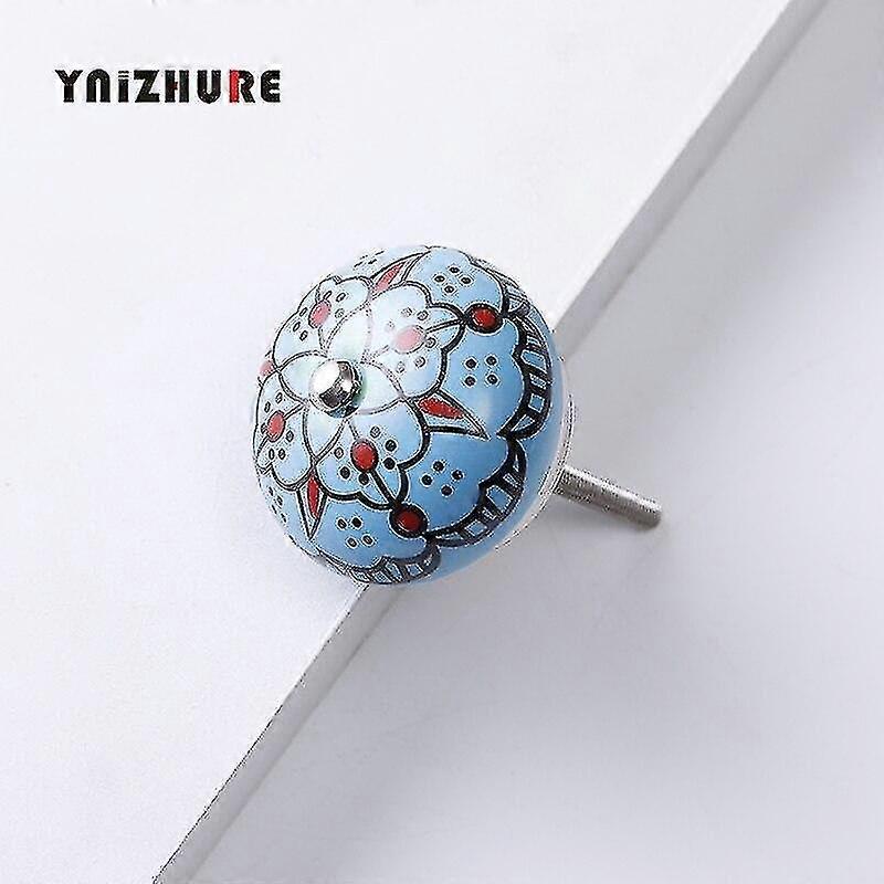 색상 패턴 시골 가구 핸들 40mm 세라믹 서랍 캐비닛 핸들 손잡이 캐비닛 주방 하드웨어 핸들