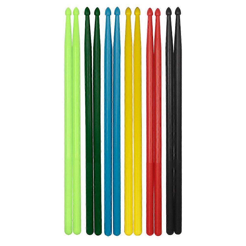 5 Pairs Musical Instrument Drum Sticks Professional Drumsticks (Assorted Color)