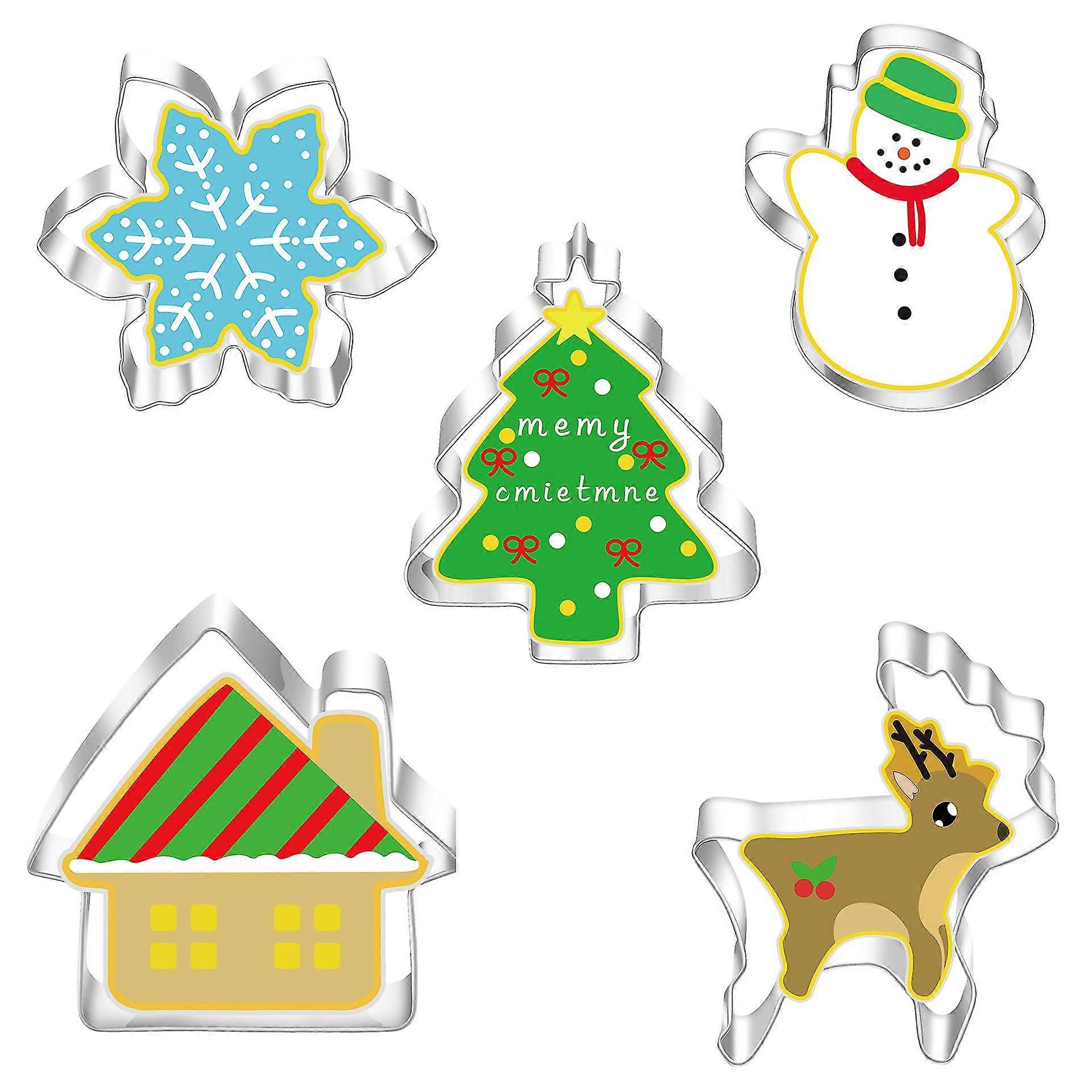 5-pack Holiday Cookie Cutter Christmas Cookie Cutter Setstyle 10