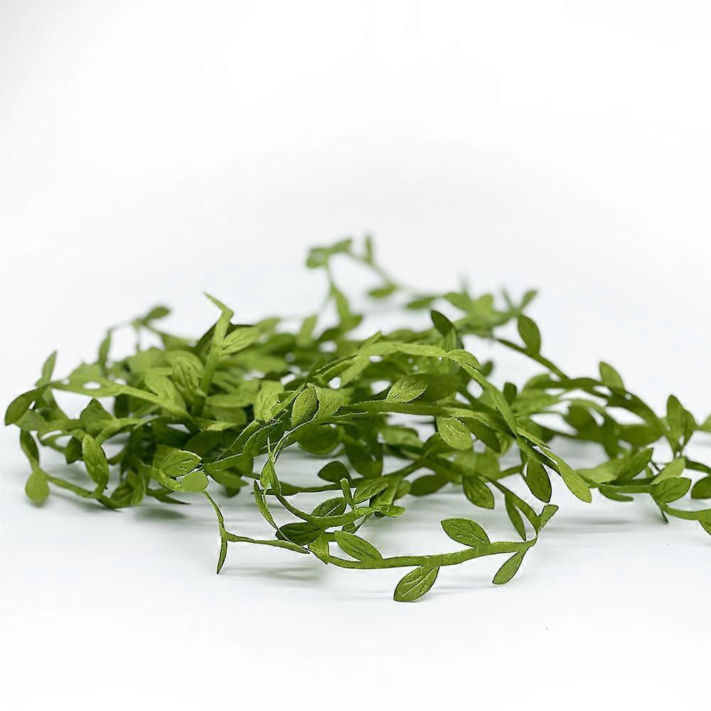 5M Artificial Plants Rattan Silk Leaf Vine Ivy Rattan Garland Green Gold Sliver Leaf Craft Wreath for Wedding Home Garden Decor