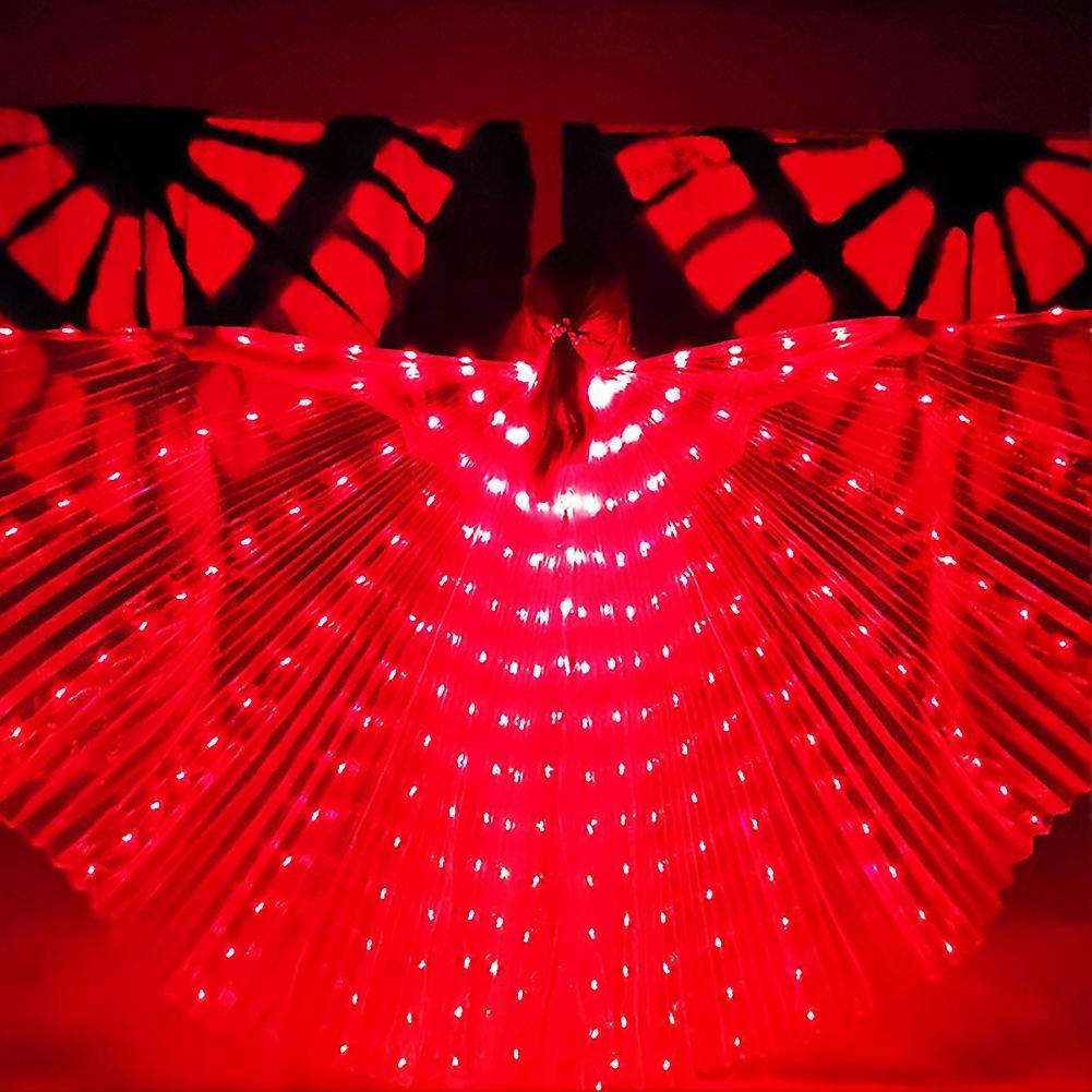Best discount-145cm Led Shawl Led Butterfly Isis Stage Dancing Glowing Cape Lights Multi-color Costumes Shawl