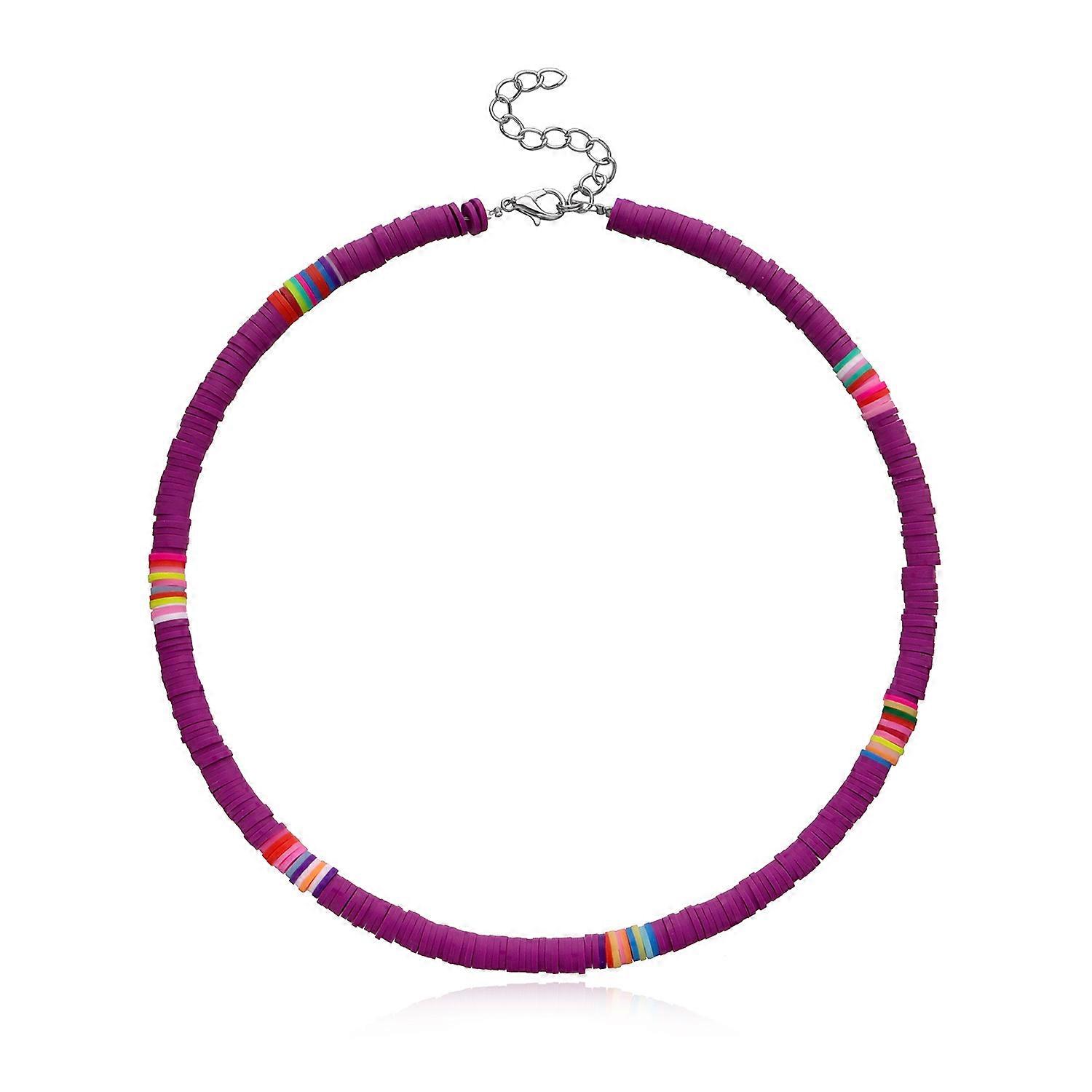 5 Pack Surfer Necklaces (Picture Color) - Bohemian Bead Necklaces - Casual Colorful Styrofoam Necklaces