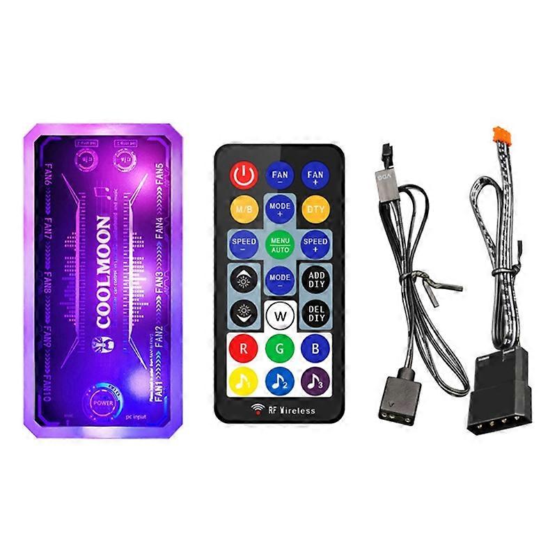 12V 5A LED Color Intelligent Fan Controller Coolmoon RGB Remote Controller DC