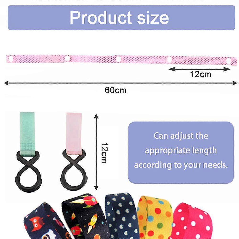 5 pack toy fixing straps anti-drop straps baby toy hanging bottle straps with 2 hooks dummy with toy holder stroller hanging straps