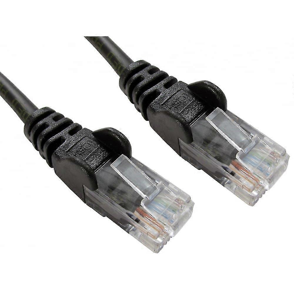 0.25m BLACK Network Cable / CAT5e (enhanced) / RJ45 / Ethernet/Patch/LAN/Router/Modem / 10/100 4 PACK
