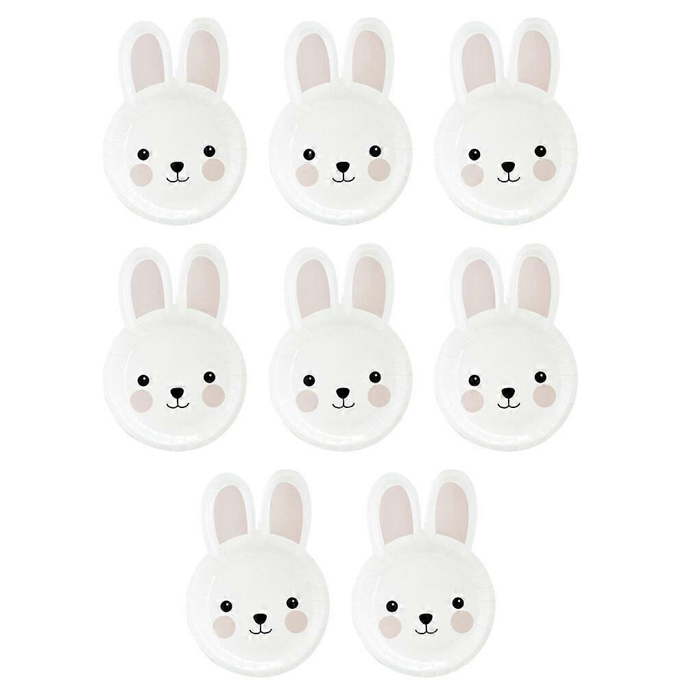 8pcsウサギの形紙皿祭りの集まり使い捨てのイースター紙皿