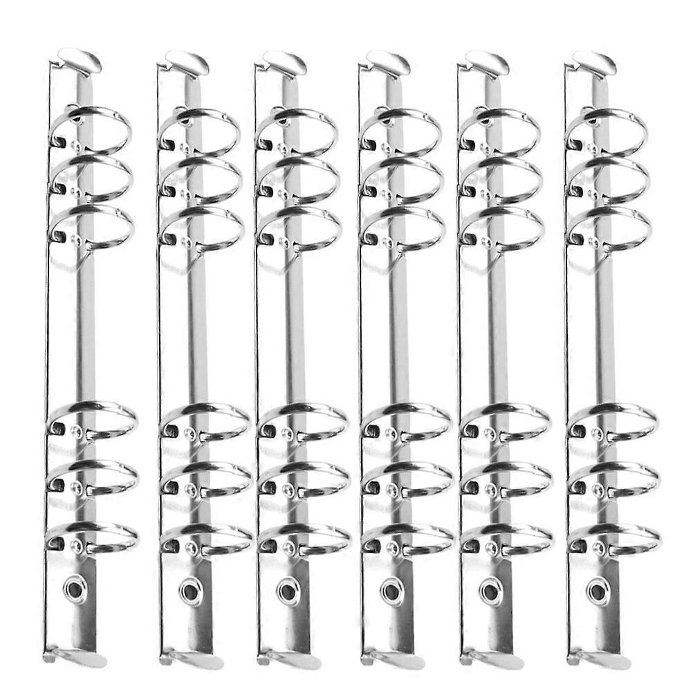 6 Sztuk Album Klipsy Do Scrapbooka Metalowe Luźne Liście Segregator Książek Pierścienie Metalowy Pierścień Segregator Artykuły Papiernicze Artykuły Biurowe (Srebro)