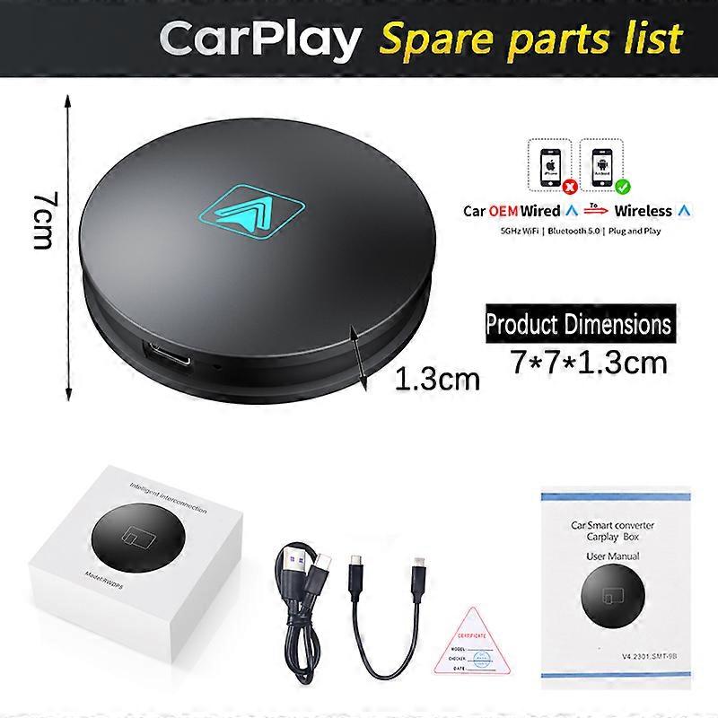 2.4GHZ+5.8GHZ Dual-Frequency Wifi Bluetooth Wired TO Wireless Carplay For Apple Android Auto Smart Car Ai Box Adapter Connect