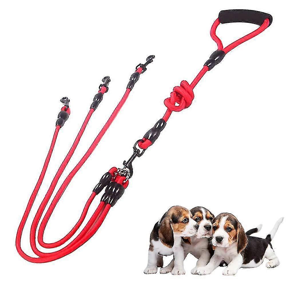 3 In 1 Dog Leashes, With Adjustable Detachable Coupler, 3 Way Dog Leash With Padded Handle For 3 Dogs Walking -ayane