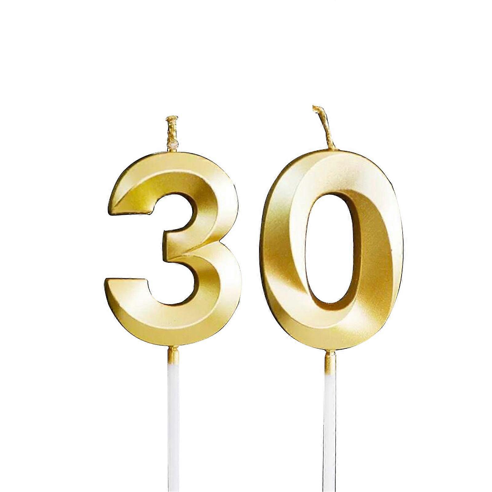 2 adet 30 Pişirme Kutlama Düğün Numarası 3 0 Kek Topper Doğum Günü Mum Diy