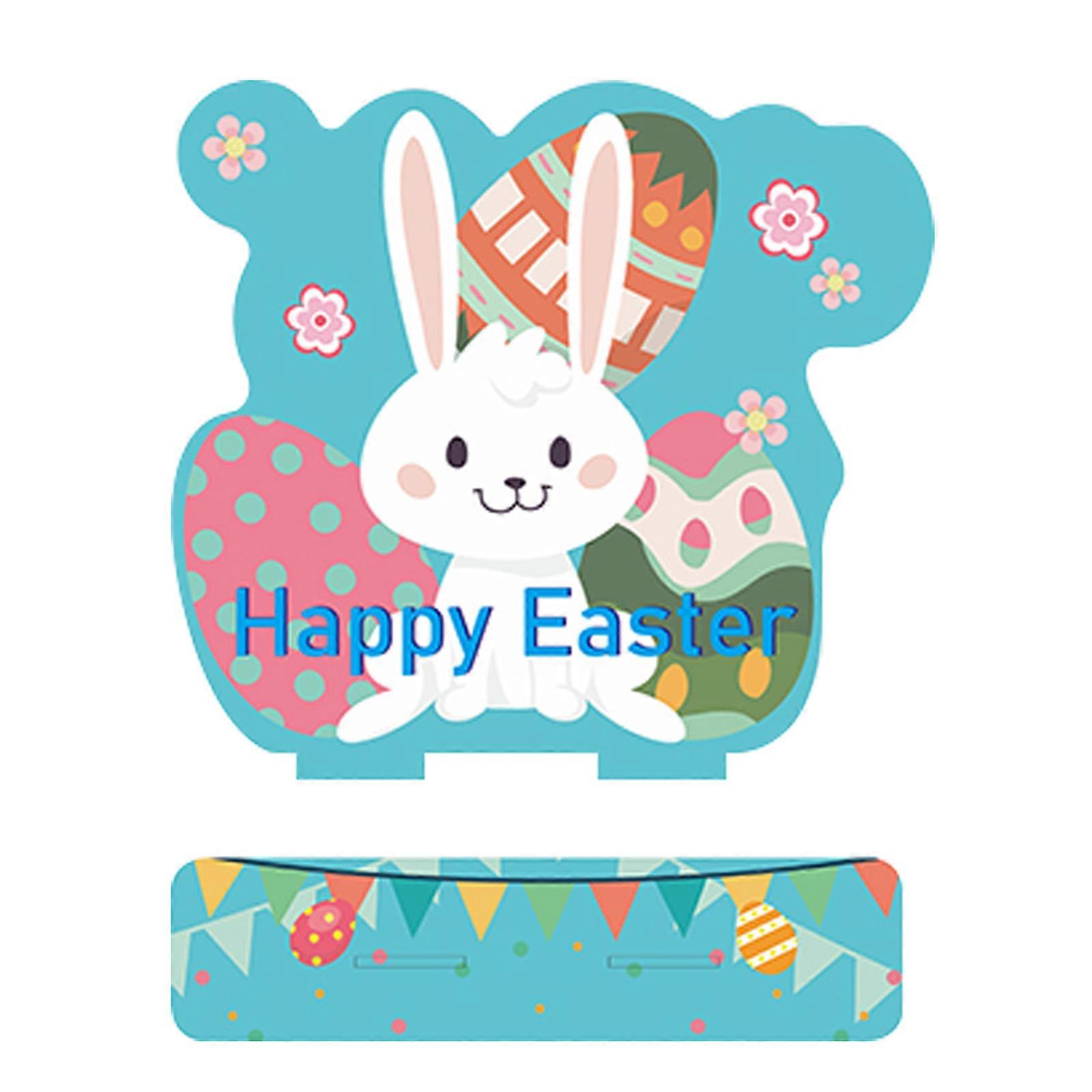 Pcs Easter Table Decorations Wooden Centerpiece Signs for Dining Room Table Easter Bunny