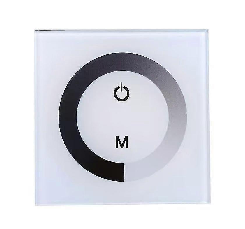 Touch Panel Dimmer, Dimming Controller Light Switch For Single Color Led Light Strip Wall Switch Controller Indoor And Outdoor Lighting(1pc, Wh