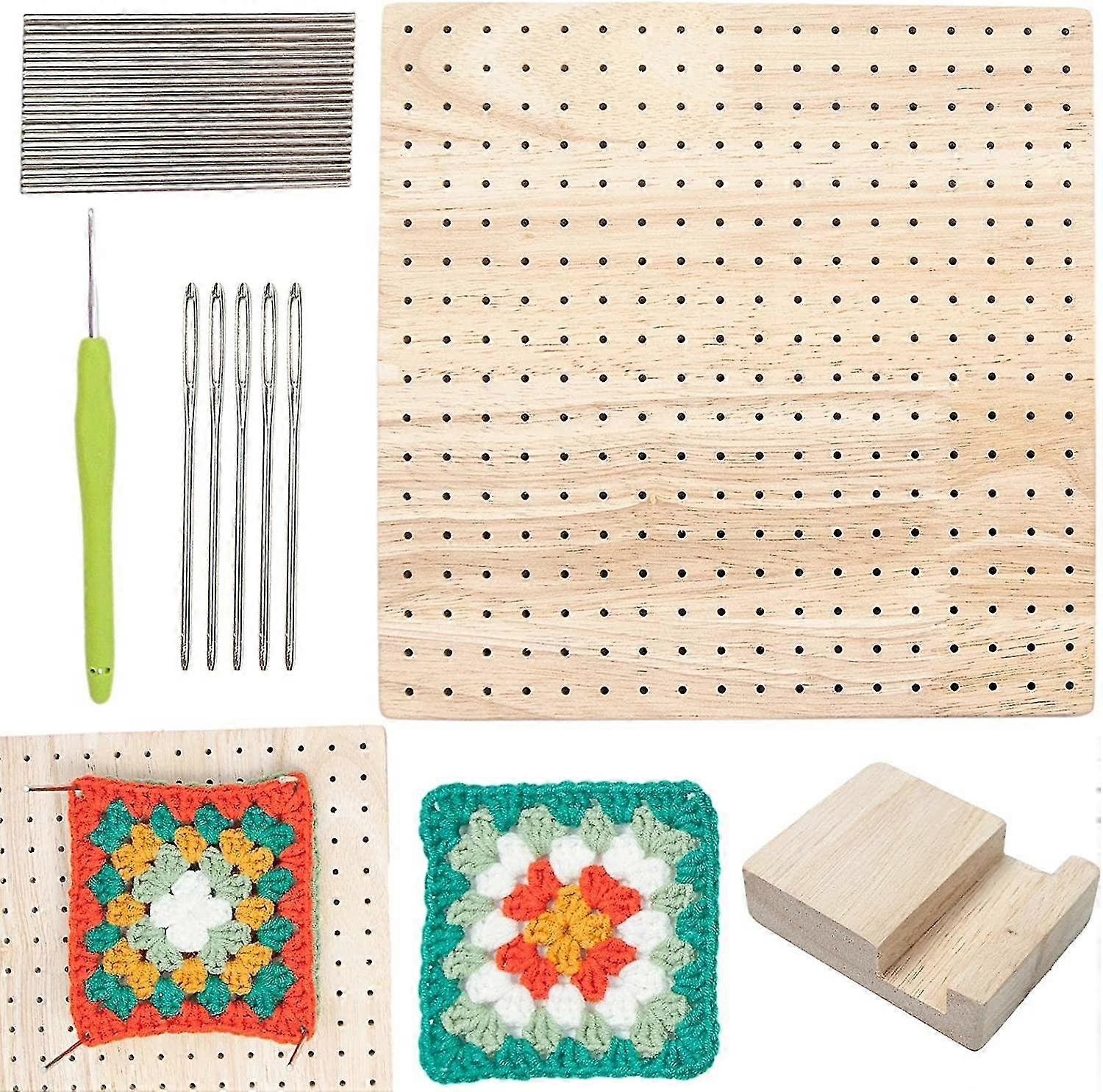 Wood Blocking Board For Knitting Granny Square Blocking Board Blocking Boards Rod Pins & Rod Stabilizer