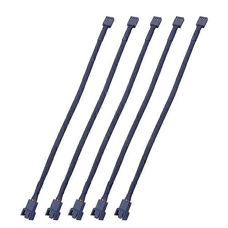 5pcs 4 Pin Pwm Temperature Control Cooling Fan Extension Cable Computer Chassis Motherboard Cpu Fan