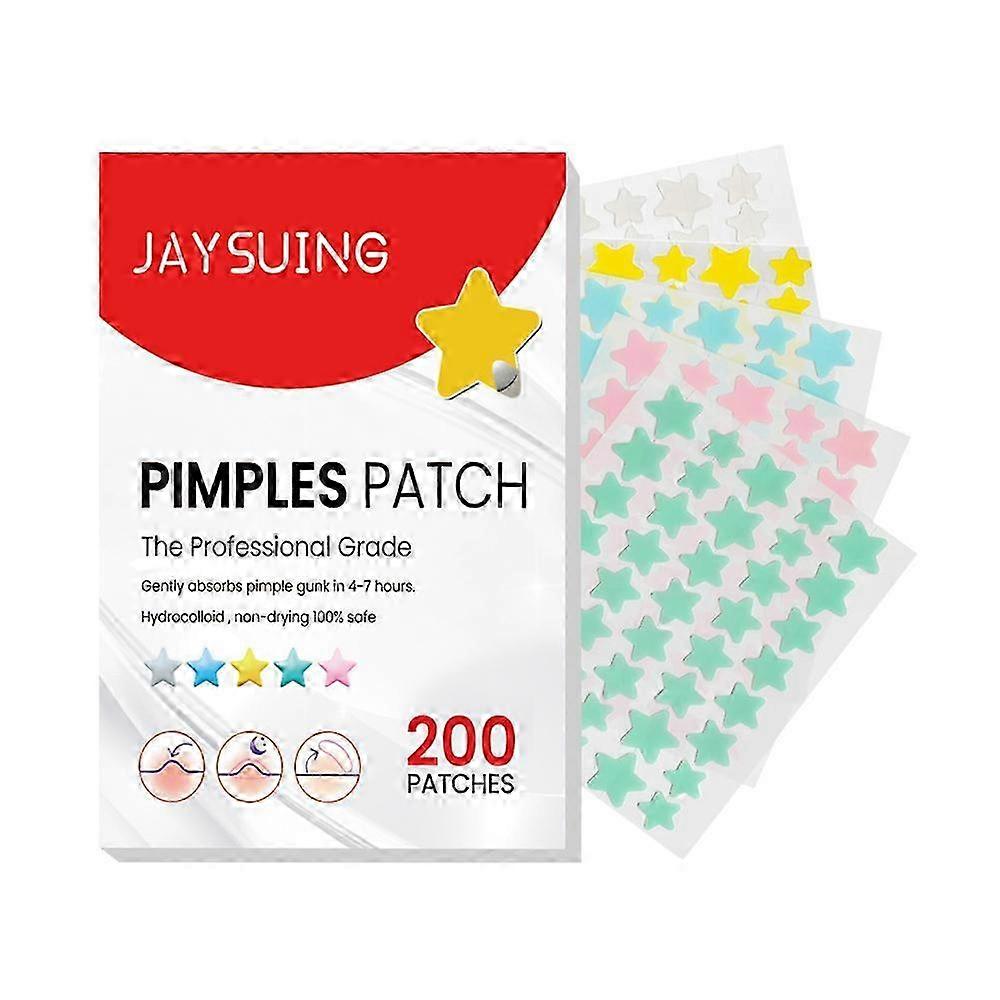 Pimple Patches for Face Hydrocolloid Acne Patches Versitile Cute Star Zit Covers Spot Stickers Mild and non-irritating Patches 5 Color 3 Sizes
