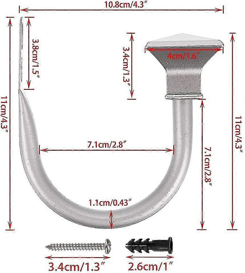 Curtain Hook Square Curtain Strap Silver 11m