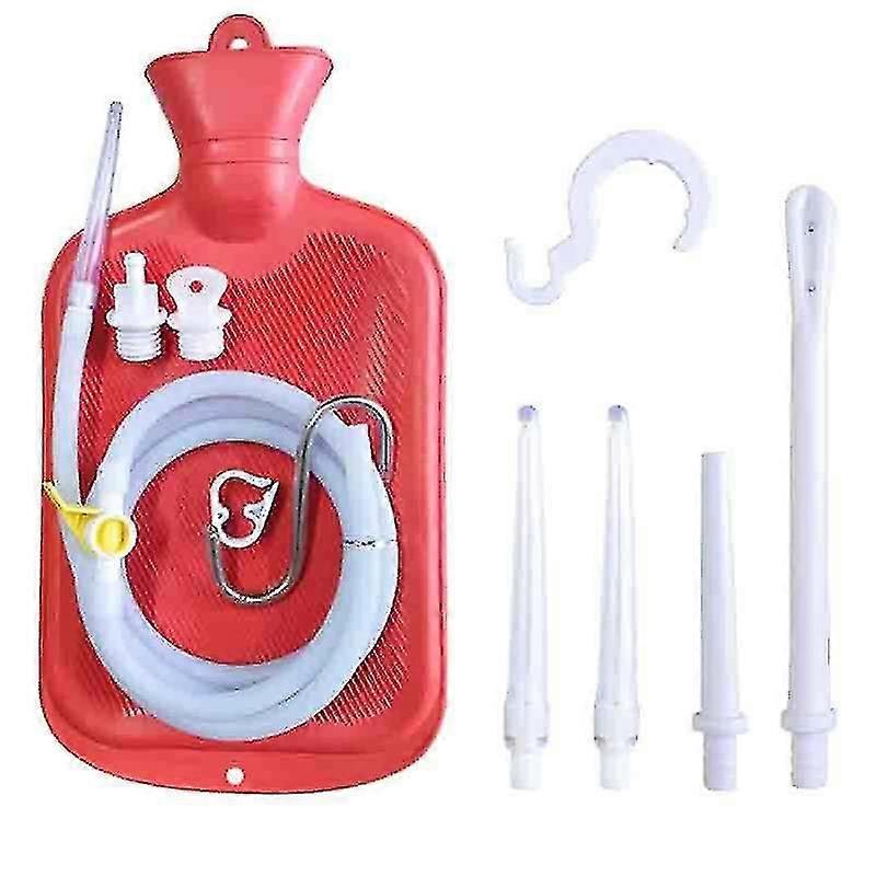 2 L Enema Bag Home Enema Kit with 3 Enema Tips,60 inch Long Silicone Hose, Controlable Water Flow Boris