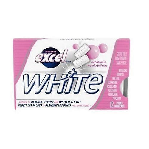 Excel Gum Excel White Bubblemint aromatisierter zuckerfreier Kaugummi, 12 Stück (12 Stück)