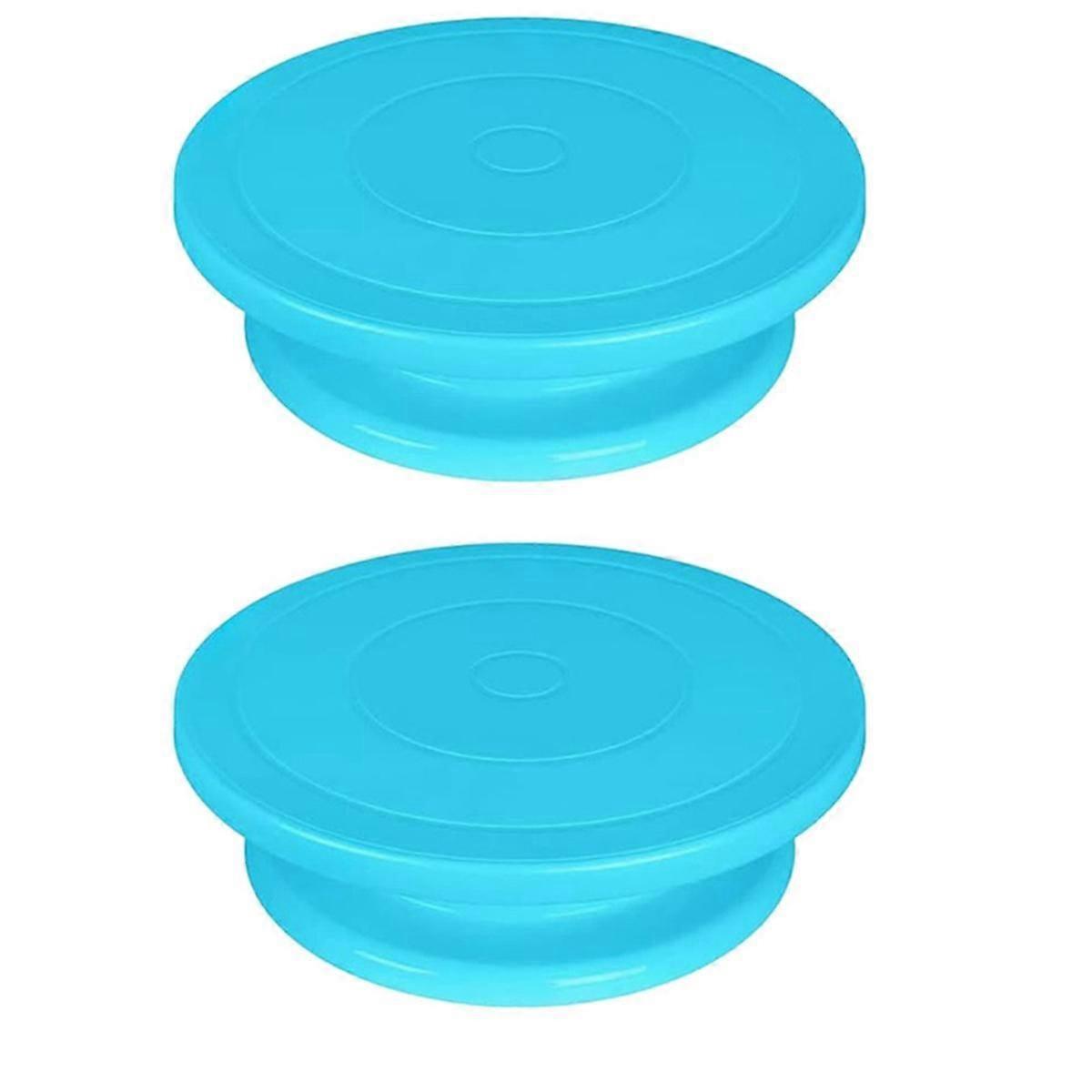 Cake Turntable Rotating Carving Turntable Birthday Cake Decoration Decorating Turntable Blue