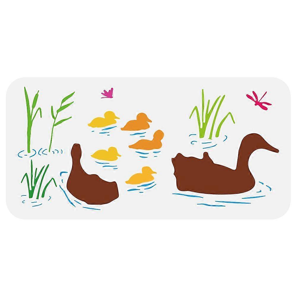 PET Hollow Out Drawing Painting Stencils for DIY Scrapbook Photo Album Duck 150x300mm