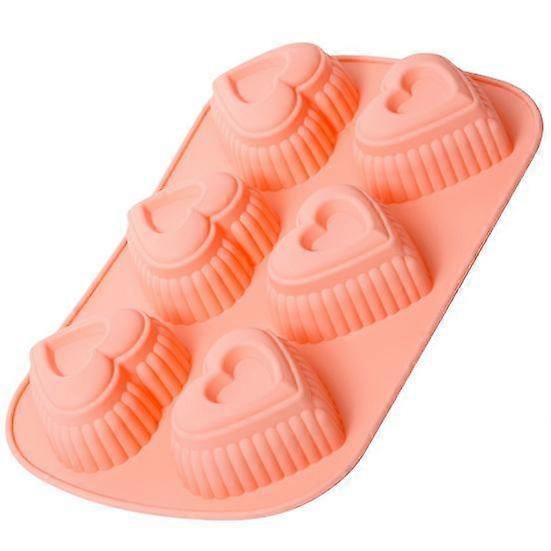 Cake Mold Easy Demoulding Butterfly Heart Shape Design 6-grids Non-stick High Temperature Resistant Silicone Mold