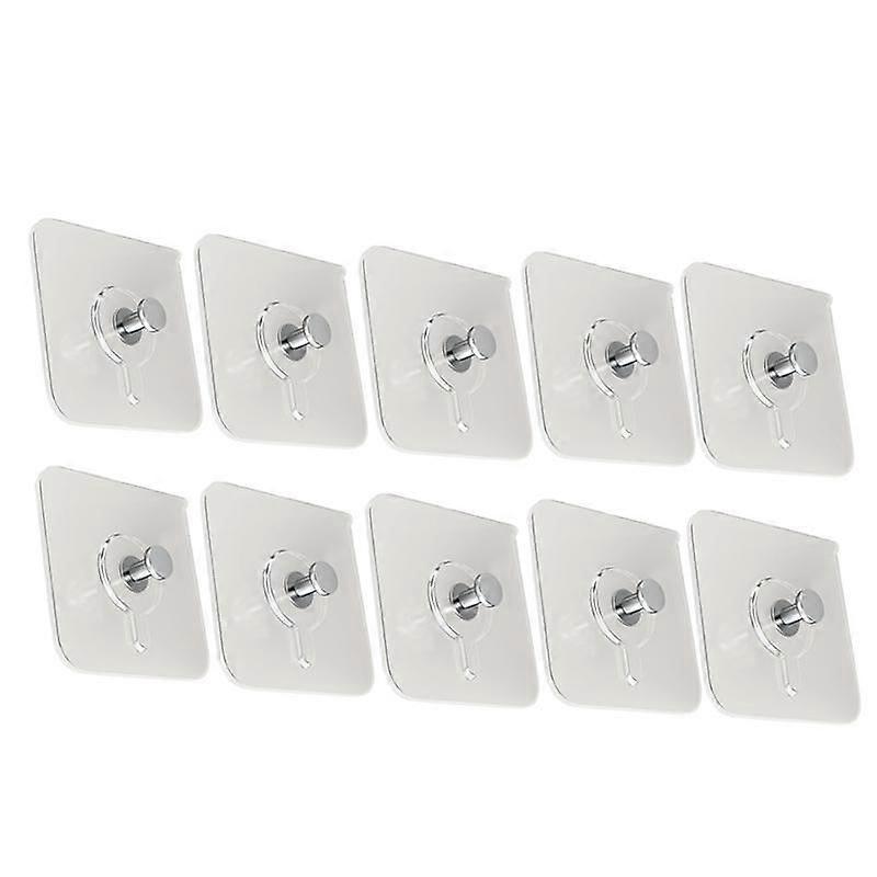 10pcs /Pack Transparent Strong Adhesive Hooks Photo Frame Style