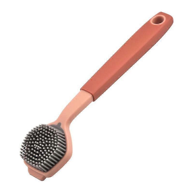 Kitchen Cleaning Brush with Soft Plastic Long Handle and Silicone for Dishes and Pots Decontamination