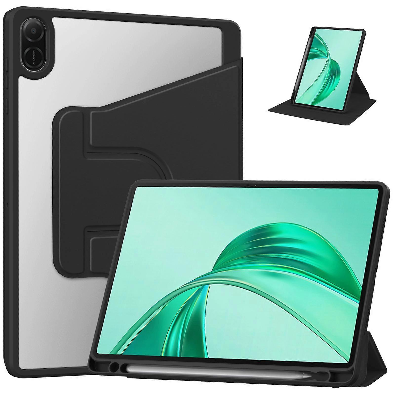 Tri-Fold Holder Rotation Leather Tablet Case For Honor Pad X8a
