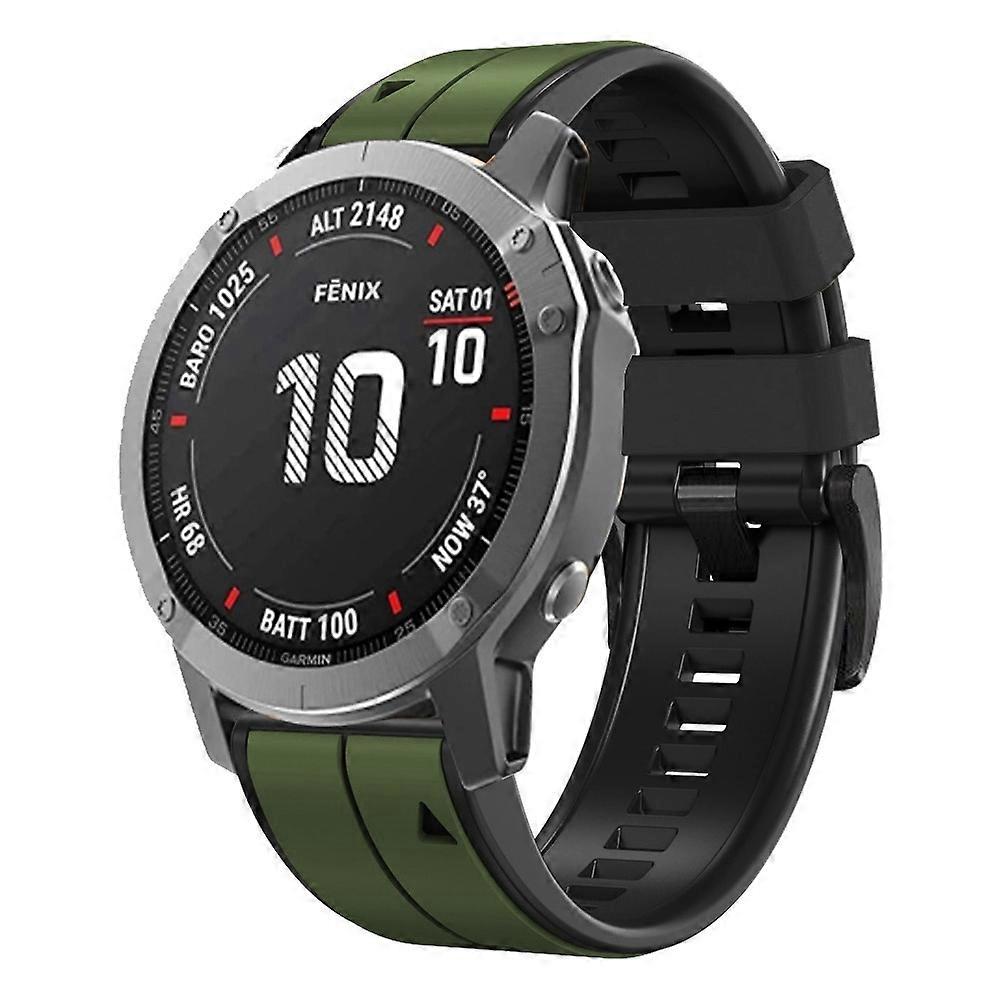 Two-color Silicone Watch Band For Garmin Fenix 7