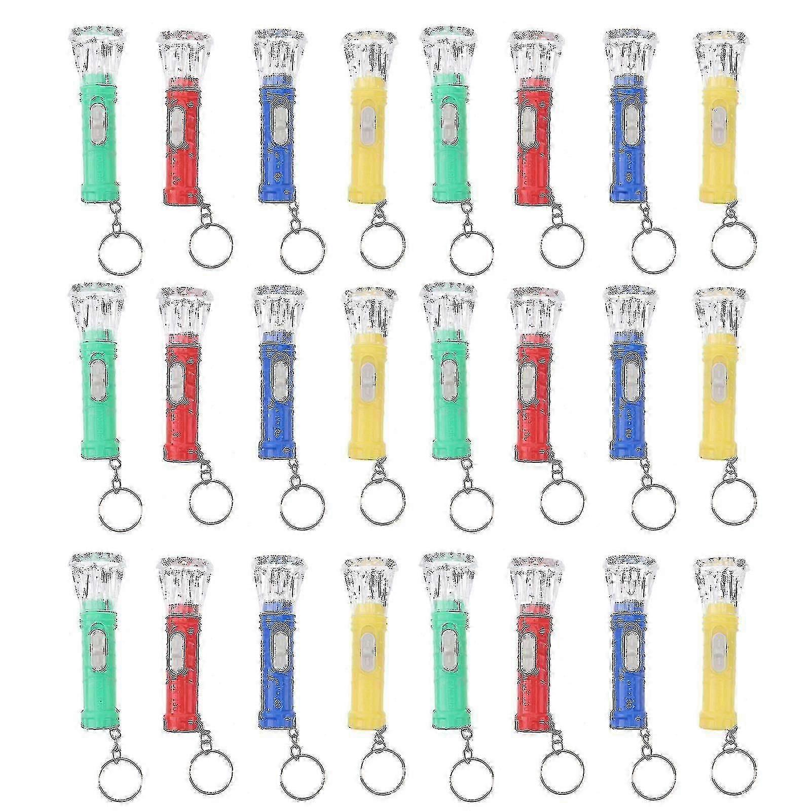 24pcs Mini Light Torch Practical Bright Plastic Led Durable Keychain Flashlight