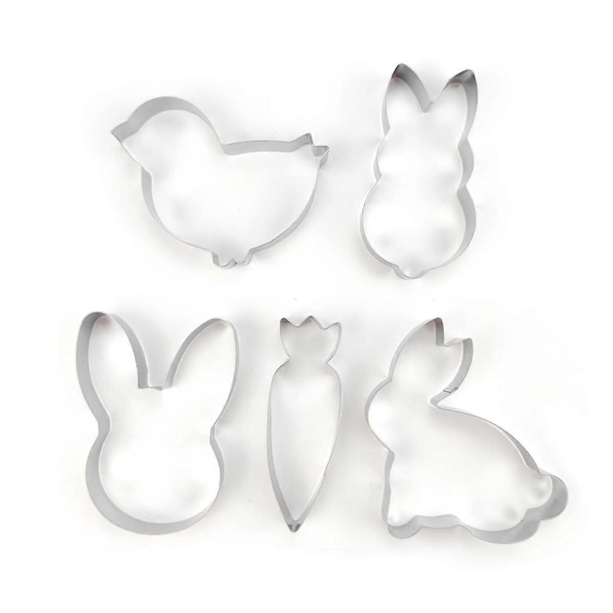 5 PCS Easter Cookie Moulds Bunny Carrot Chicks Cookie Moulds Cookie Moulds Easter Cookie Baking Kids Baking Cookies Tool