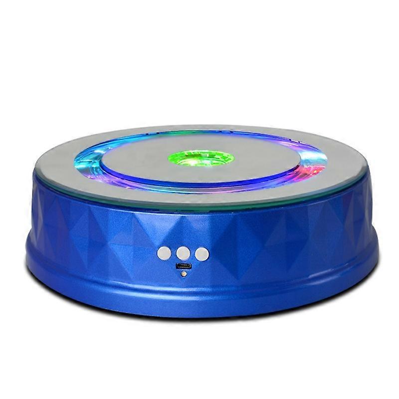 LED Light Electric Rotating Turntable Display Stand Video Shooting Props Turntable(White)