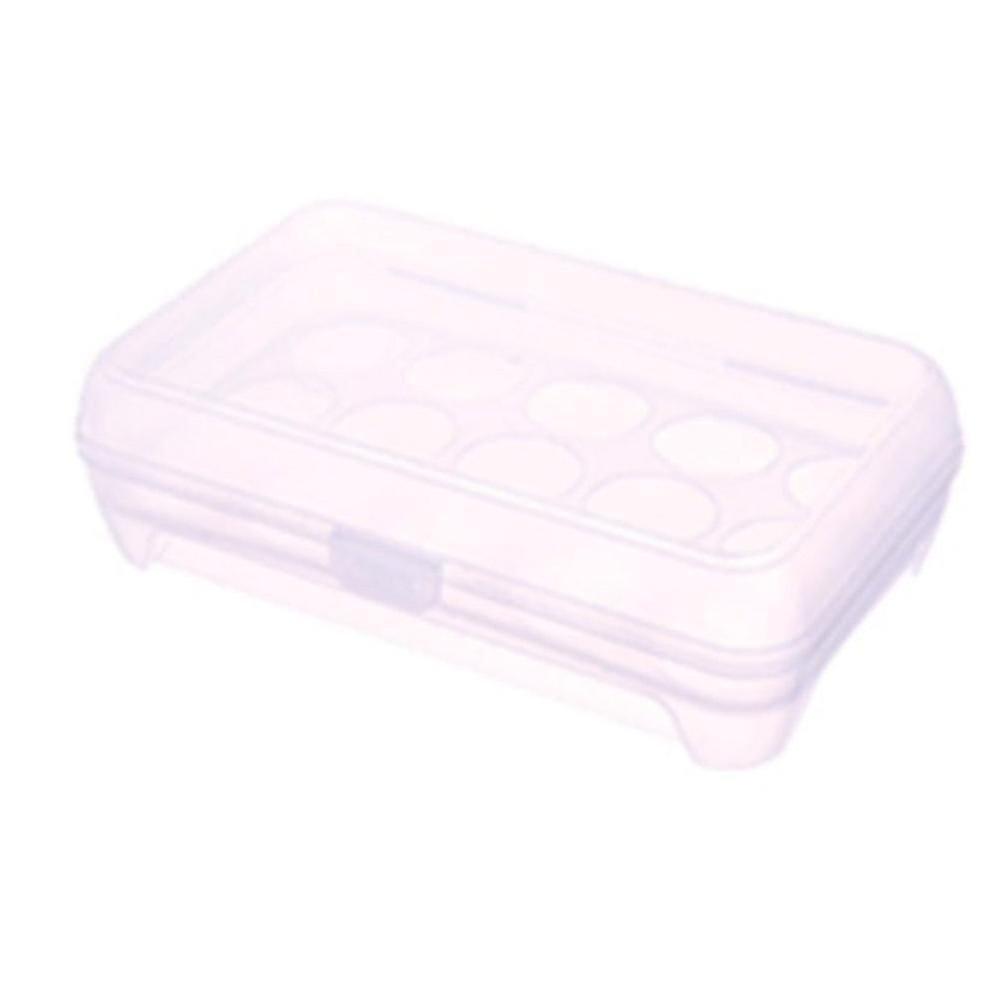 15 Grid Plastic Egg Storage Holder Box for Refrigerator - Transparent
