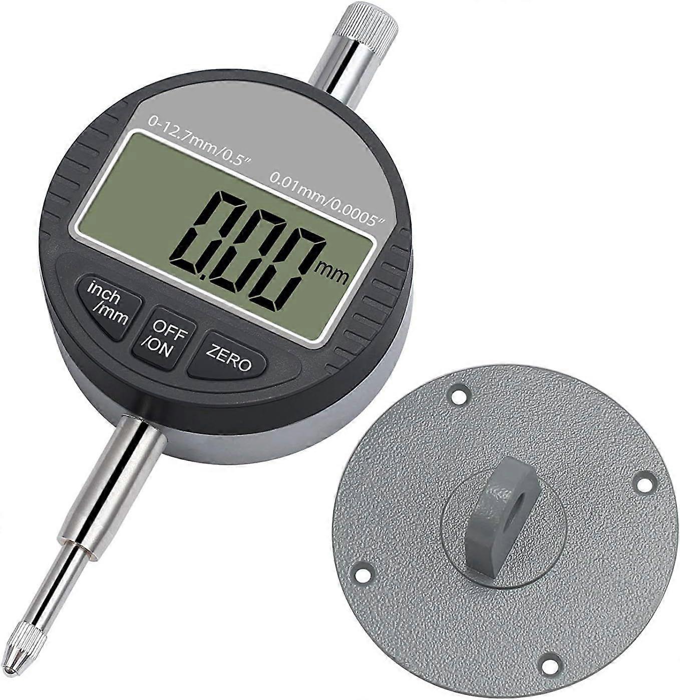 Digital Dial Indicator 0.01/0.0005/1/128'' Digital Probe Indicator Range 0-25.4mm/1'' Electronic Indicator Digital Dial Gauge Inch/Metric/Fraction