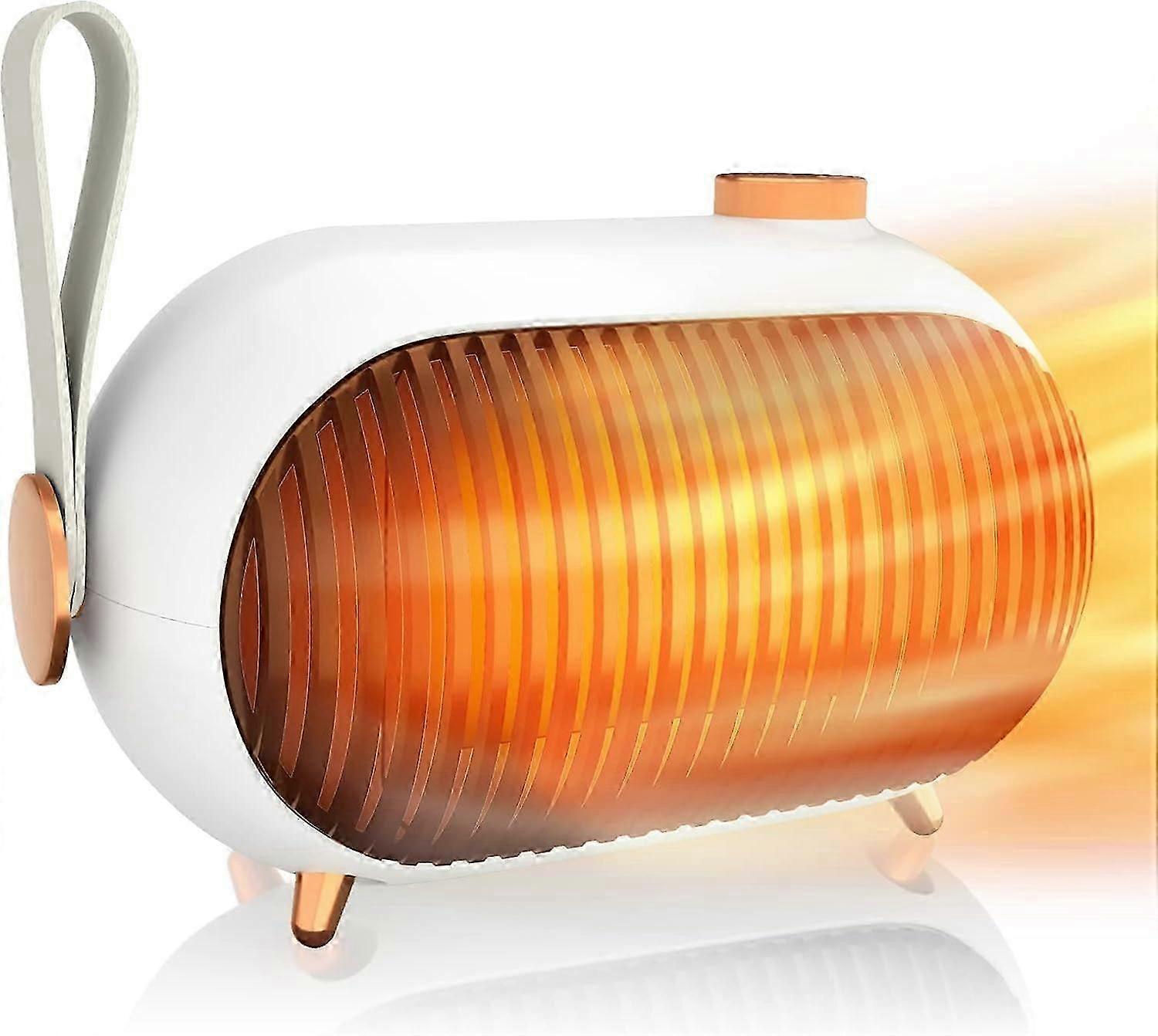 900W セラミックファンヒーター、3段階の電力調整機能付きファンヒーター、3秒で加熱、寝室用電気ヒーター、複数の保護機能付き、作業用