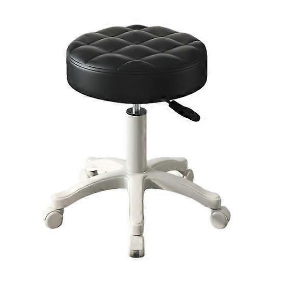 Rolling Stool with Wheels Faux Leather Soft Cushion Height Adjustable 360-Degree Swivel Armless Backless Drafting Work SPA Salon Bar Cafe Home Stool