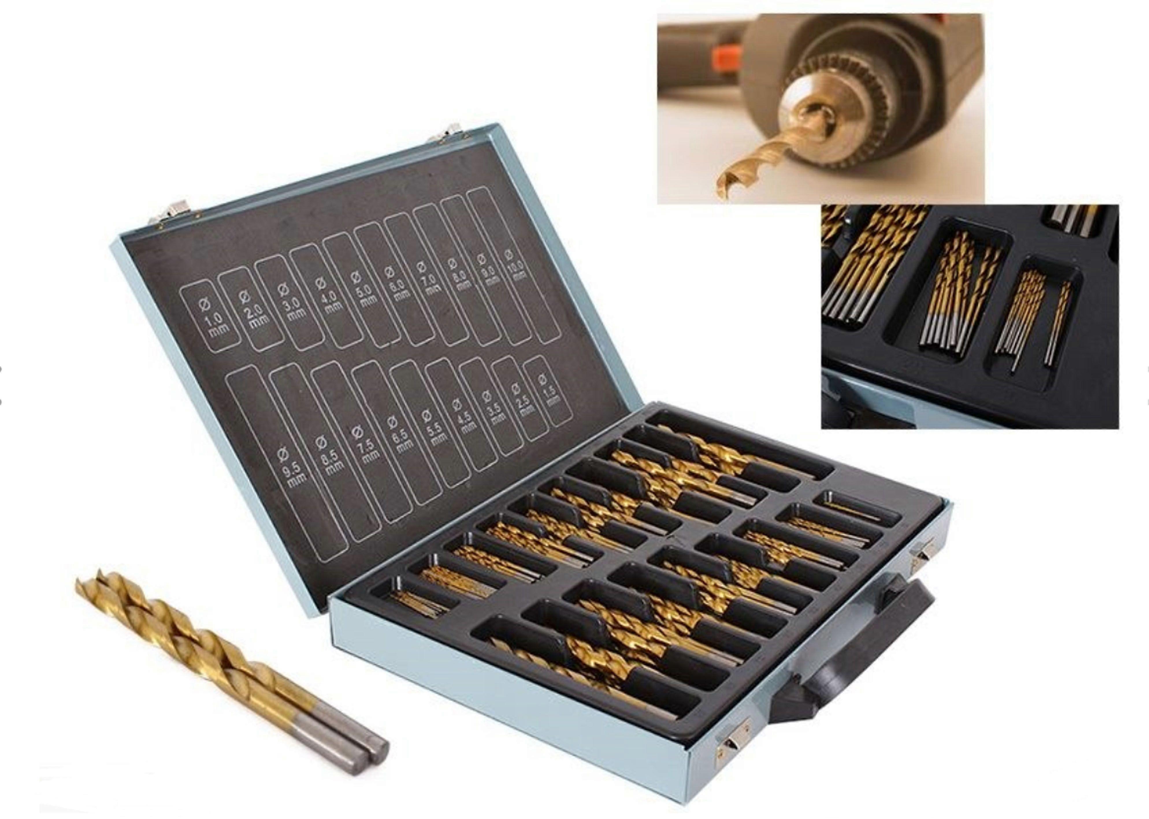 170pcs/box HSS Engineering Twist Drill Bit Round Handle Drill Bits Set 1-10mm