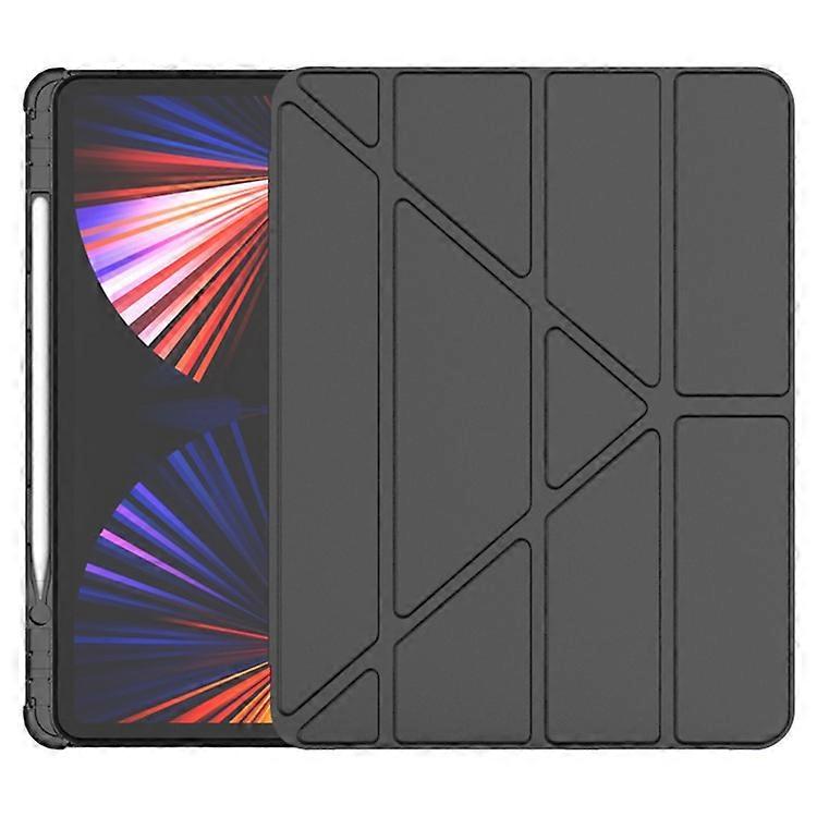 Compatible For iPad Pro 11 (2024) Case Origami Stand PU Leather+TPU Tablet Cover with Pen Slot